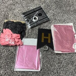 Pink and Black Birthday Party Decoration Set